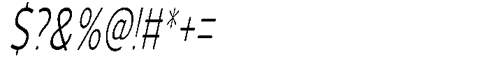 Vantori Soft Light Slant Ultra Cond Font OTHER CHARS