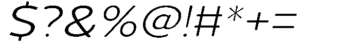 Vantori Soft Light Slant Ultra Expan Font OTHER CHARS
