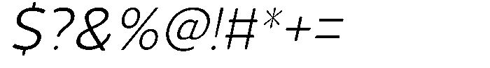 Vantori Soft Light Slant Font OTHER CHARS