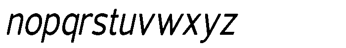 Vantori Soft Medium Slant Conden Font LOWERCASE