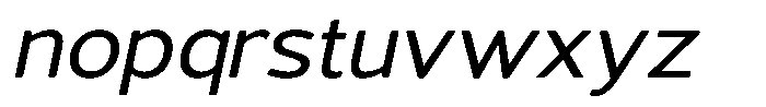 Vantori Soft Medium Slant Expan Font LOWERCASE