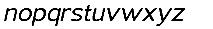 Vantori Soft Medium Slant Semi Exp Font LOWERCASE