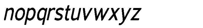 Vantori Soft Semi Bold Slant Conden Font LOWERCASE