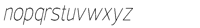 Vantori Soft Thin Slant Condensed Font LOWERCASE