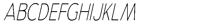 Vantori Soft Thin Slant Extra Conde Font UPPERCASE