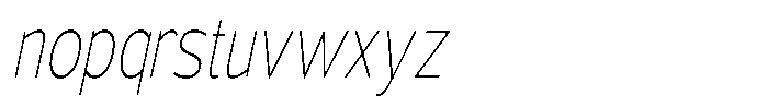 Vantori Soft Thin Slant Extra Conde Font LOWERCASE