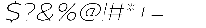 Vantori Soft Thin Slant Extra Expan Font OTHER CHARS