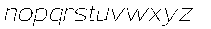 Vantori Soft Thin Slant Extra Expan Font LOWERCASE