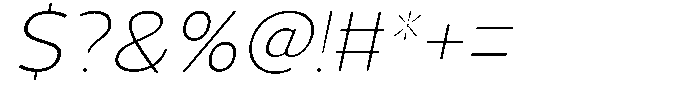 Vantori Soft Thin Slant Semi Expa Font OTHER CHARS