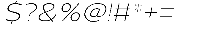 Vantori Soft Thin Slant Ultra Expan Font OTHER CHARS