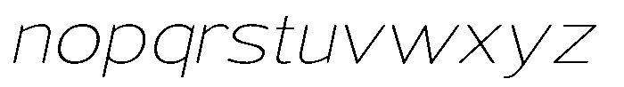 Vantori Soft Thin Slant Ultra Expan Font LOWERCASE