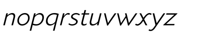 Varisse Sans Book Italic Font LOWERCASE