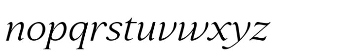 Varisse Serif Book Italic Font LOWERCASE