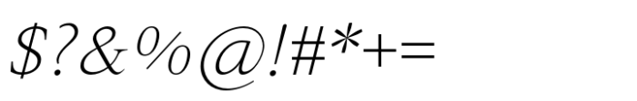 Varisse Serif Light Italic Font OTHER CHARS