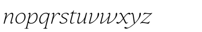 Varisse Serif Light Italic Font LOWERCASE