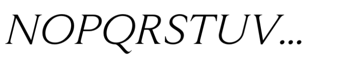 Varisse Soft Serif Book Italic Font UPPERCASE