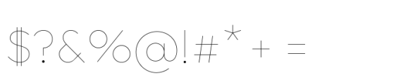 Vary Pro Hairline Font OTHER CHARS