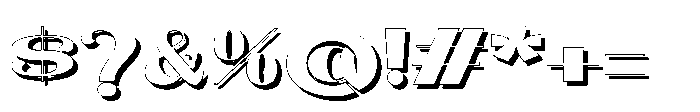 Vasprix Shadow Font OTHER CHARS