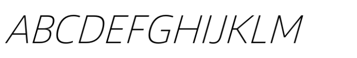 Vast Extra Light Oblique Font UPPERCASE