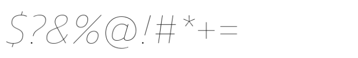 Vast Thin Italic Font OTHER CHARS