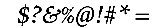 ValkyrieAItalic Font OTHER CHARS