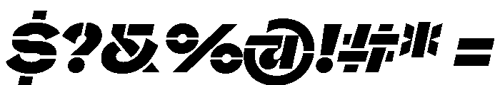 Valve Stencil Extrabold Italic Font OTHER CHARS