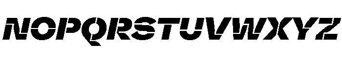 Valve Stencil Extrabold Italic Font UPPERCASE