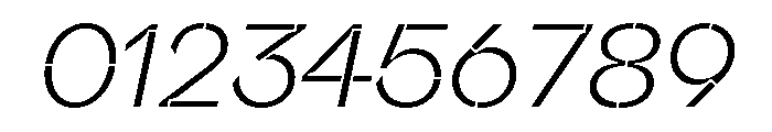 Valve Stencil Extralight Italic Font OTHER CHARS