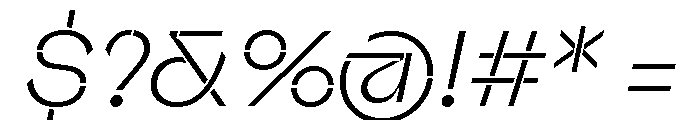 Valve Stencil Extralight Italic Font OTHER CHARS