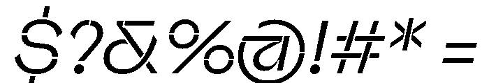 Valve Stencil Light Italic Font OTHER CHARS