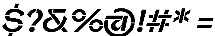 Valve Stencil Medium Italic Font OTHER CHARS