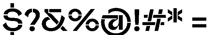 Valve Stencil Medium Font OTHER CHARS
