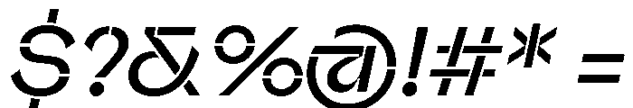 Valve Stencil Regular Italic Font OTHER CHARS