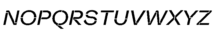 Valve Stencil Regular Italic Font UPPERCASE