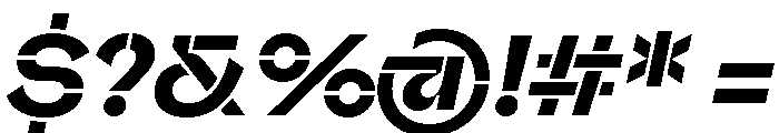 Valve Stencil Semibold Italic Font OTHER CHARS