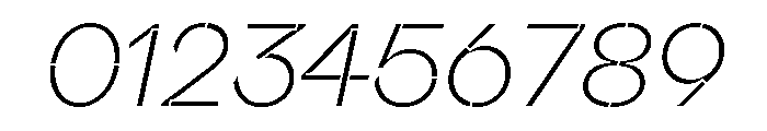 Valve Stencil Thin Italic Font OTHER CHARS