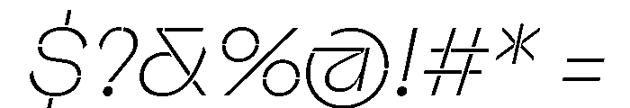 Valve Stencil Thin Italic Font OTHER CHARS