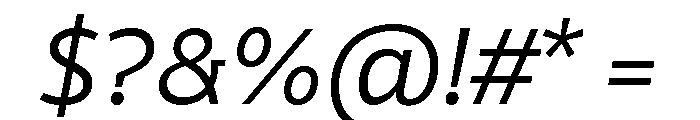 VanSans RegularItalic Font OTHER CHARS