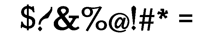 Vale Regular Font OTHER CHARS