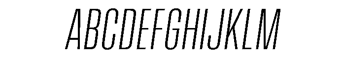 Vanguard Light Oblique Font UPPERCASE