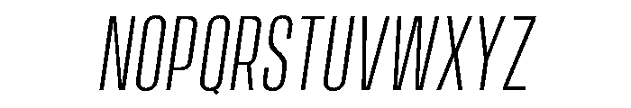 Vanguard Light Oblique Font UPPERCASE