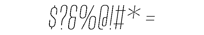 Vanguard Thin Oblique Font OTHER CHARS