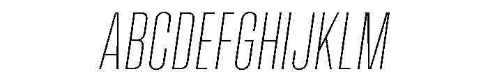 Vanguard Thin Oblique Font UPPERCASE