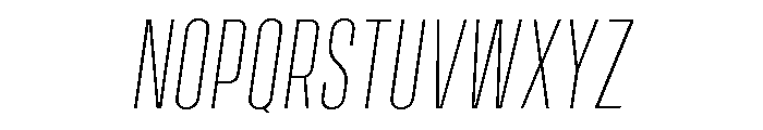 Vanguard Thin Oblique Font UPPERCASE