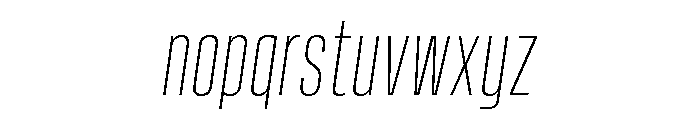 Vanguard Thin Oblique Font LOWERCASE