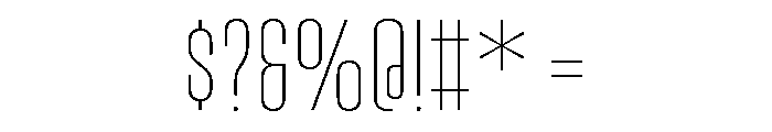 Vanguard Thin Font OTHER CHARS