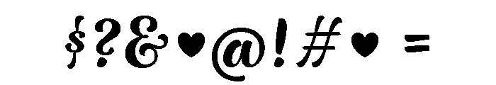 Vanille Regular Font OTHER CHARS