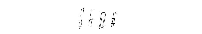 ValenciaHairlineOblique Font OTHER CHARS