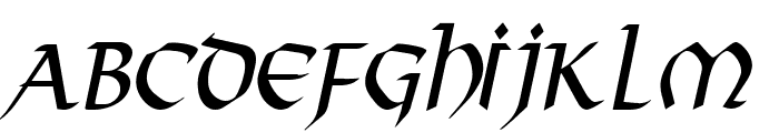 Valhalla Condensed Italic Font UPPERCASE