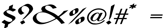 Valhalla Wide Italic Font OTHER CHARS